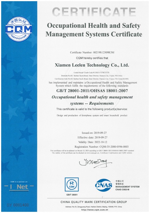  OHSAS 18001 certificação